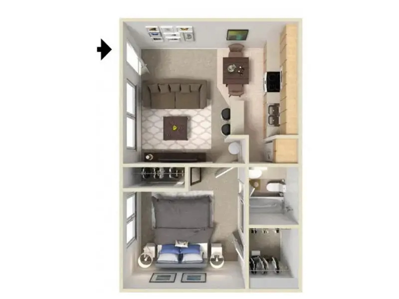 1BR Floor Plan